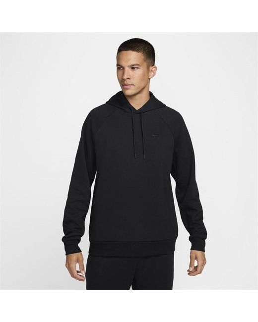 Nike Black Primary Fleece Dri-Fit Uv Pullover Performance Hoodie for men