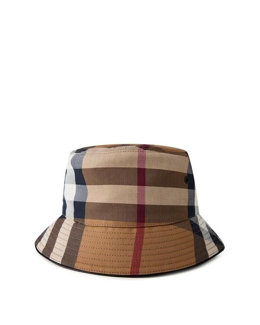 Burberry Brown Burb Chk Bckt Hat Sn99 for men