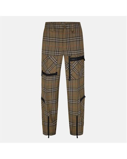 Burberry Gray Wool Tech Technical Fabric Cargo Trousers for men