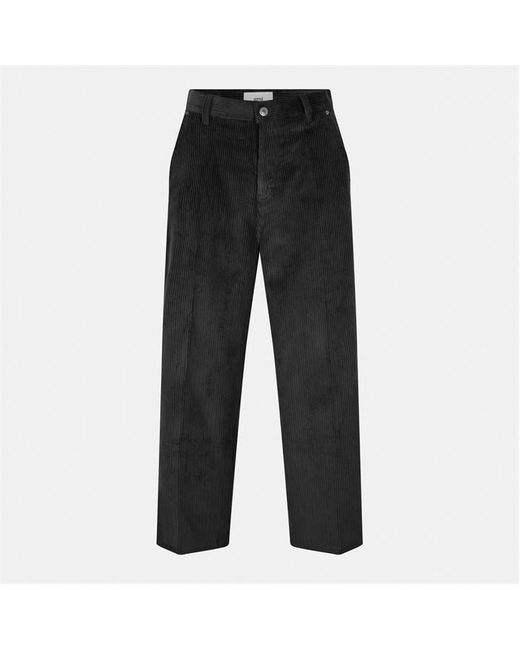 AMI Black Jumbo Cord Textured Straight Leg Trousers for men