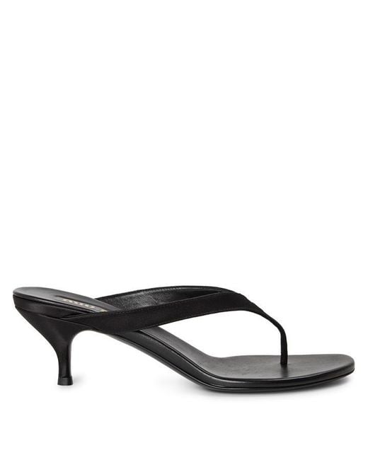 Miu Miu Black Miu Satin Thong Heel Ld64