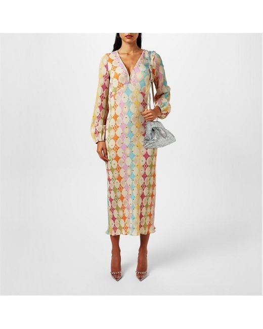Never Fully Dressed Metallic Emma Sun Geo Dress
