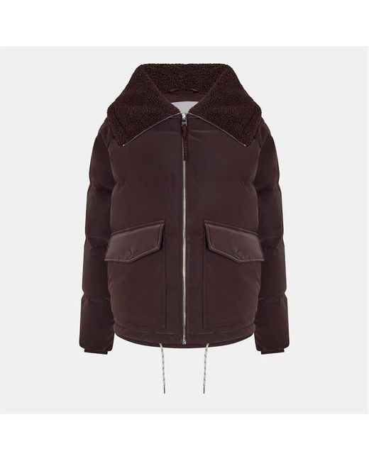 Varley Brown Roseville Duck Down Long Sleeve Down Jacket
