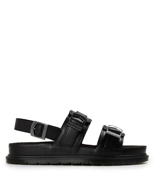 Dr. Martens Black San Two Strap Leather Sandals for men