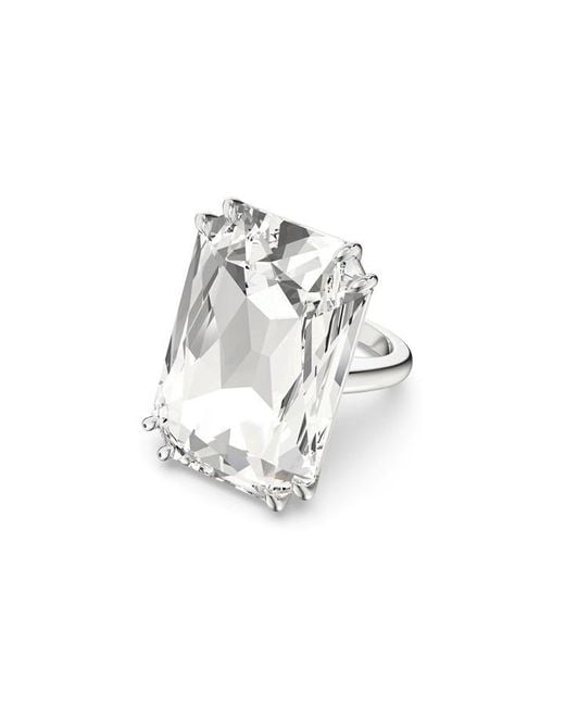 Swarovski Metallic Mesmera Cocktail Ring, Octagon Cut, , Rhodium Plated