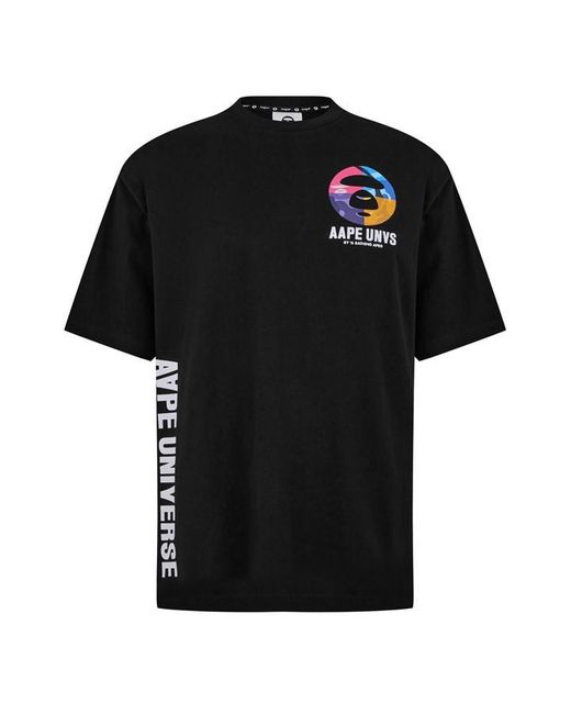 Aape Black Universe Bones T-shirt for men