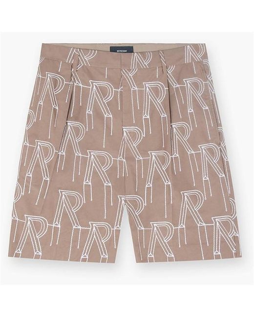 Represent Brown Tailored Fit Tailored Shorts for men