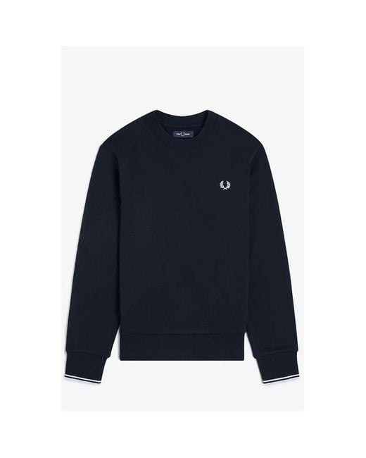 Fred Perry Blue Crew Neck Sweatshirt Navy M for men