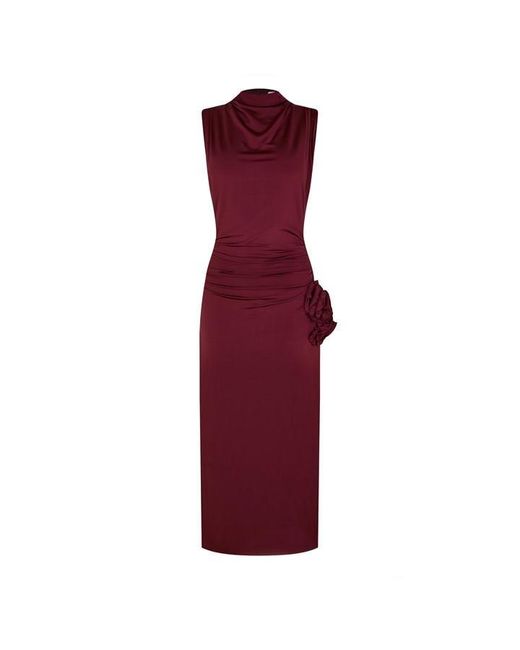 Magda Butrym Red Draped Midi Dress