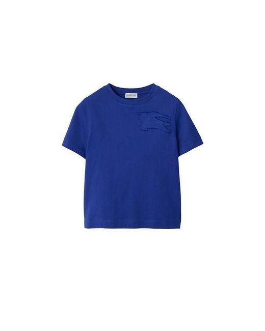 Burberry Blue Equestrian Knight Design Cotton T-Shirt Junior