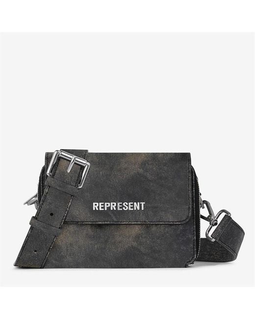 Represent Black Leather Camera Bag for men