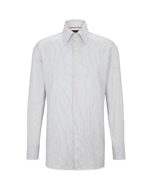 Boss Gray Long Sleeve Plain Shirt for men
