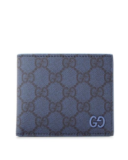 Gucci Blue Canvas Gg Wallet for men