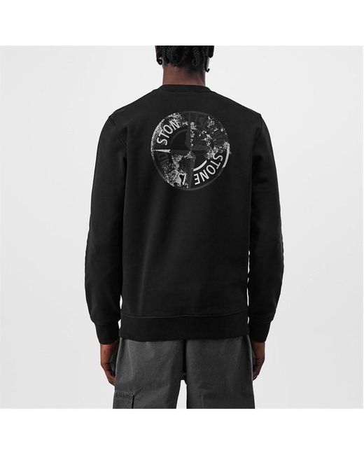Stone Island Dial Logo Sweatshirt in Black for Men Lyst UK