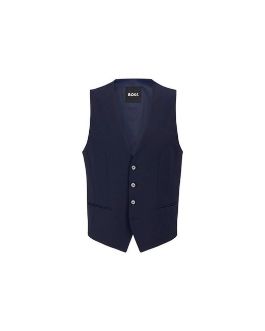 Boss Blue Hbb Jasper Slim-Fit Waistcoat for men