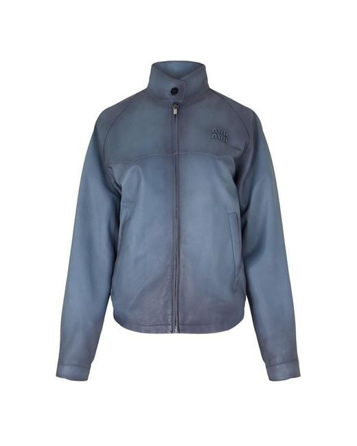 Miu Miu Blue Nappa Softshell Jacket