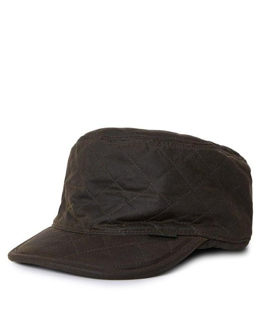 Barbour Black Stanhope Waxed Hunting Cap for men