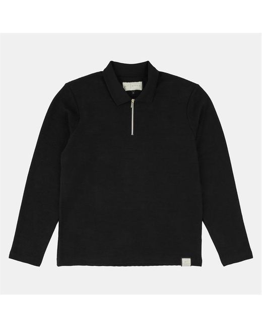 PREVU Black Ottoman Polo Shirt for men