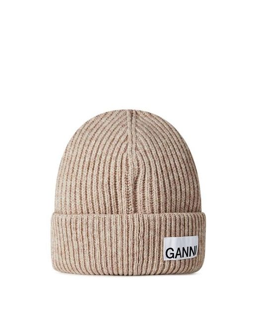 Ganni Natural Oversized Beanie