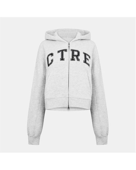 The Couture Club Gray Ctre Applique Zip Hoodie