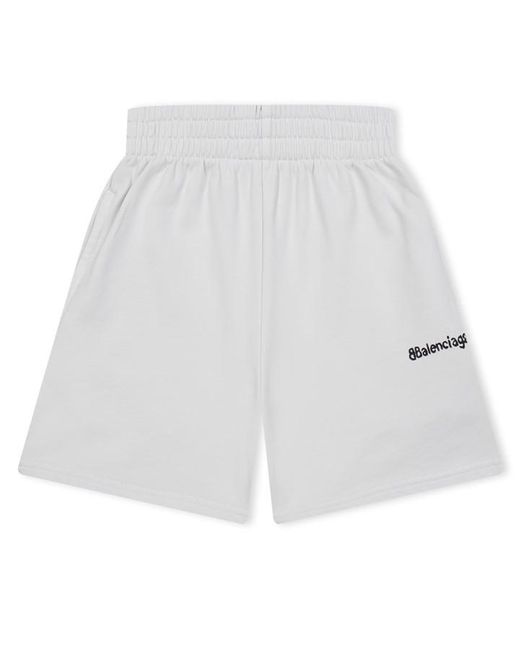 Balenciaga White Logo Printed Shorts