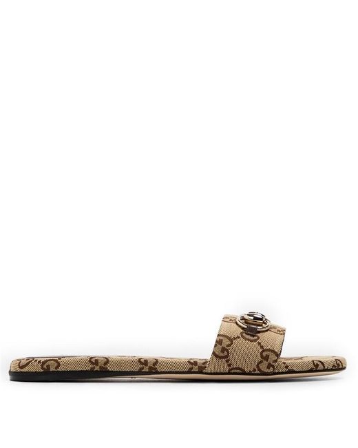 Gucci Natural Siada Slide Flat Sandals