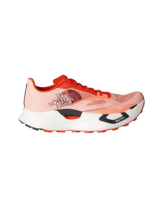 The North Face Red Summ Vect Pro Off-Road Trail Running Shoes for men