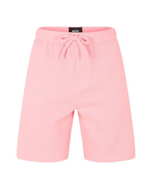 Boss Pink Bodywear Waffle Soft Texture Shorts for men