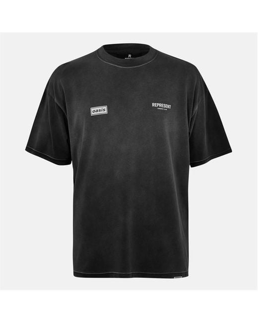 Represent Black X Oasis Owners Club Limited Edition Cotton Short Sleeve Oversized T-Shirts for men