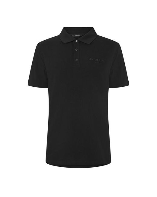 Balmain Black Lg Polo Sn64 for men