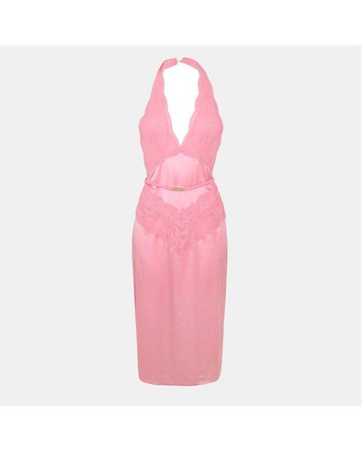 Gucci Pink Silk Structured Maxi Dress