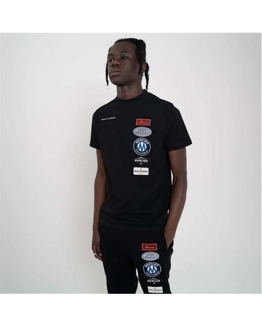 Mercier Black Hybrid Badge T-Shirt for men