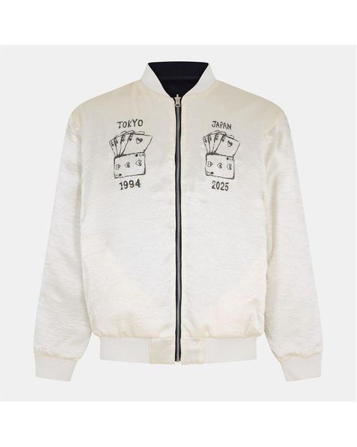 Neighborhood White Reversible Souvenir Bomber Jacket for men