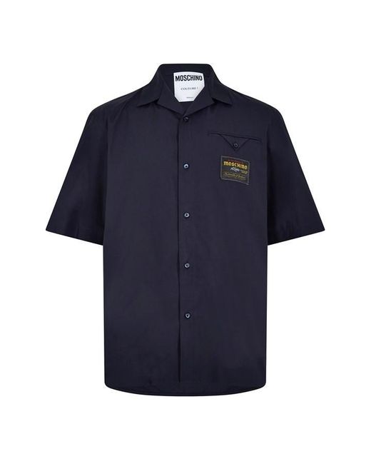 Moschino Blue Patch Shirt Sn34 for men