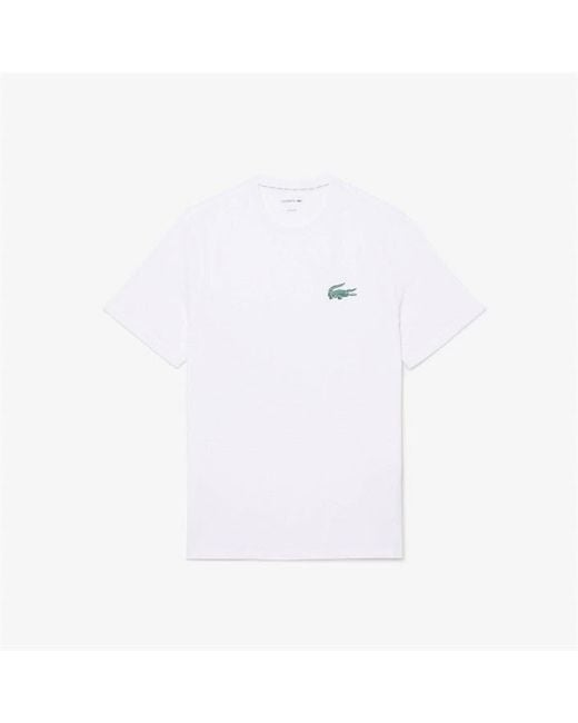 Lacoste White Small Croc Pyjama Short Sleeve Top for men