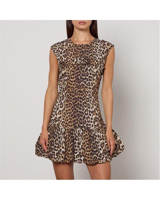 Ganni Brown Mini Corset Dress