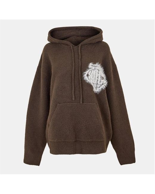 The Couture Club Brown Fluffy Knitted Hoodie