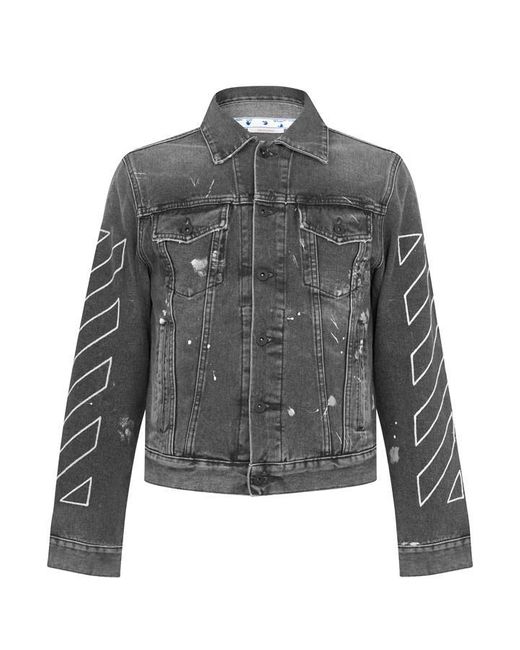 Off-White c/o Virgil Abloh Gray Outline Denim Jacket for men