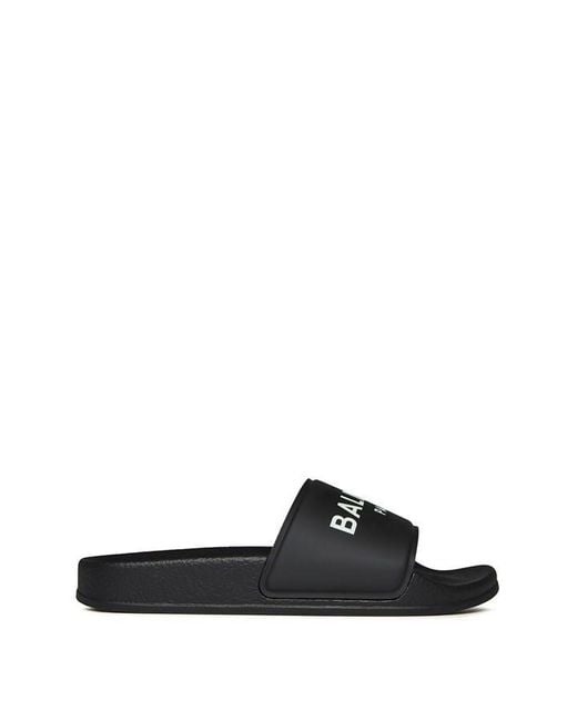 Balmain Black Logo Slides for men