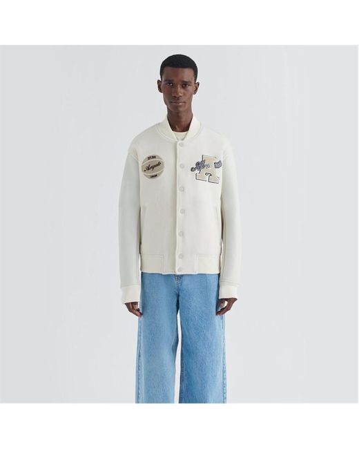 Axel Arigato White Hudson Varsity Jacket for men