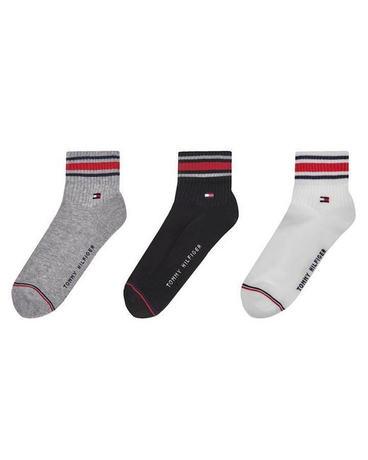 Tommy Hilfiger Multicolor 3 Pack Sports Quarter Socks for men
