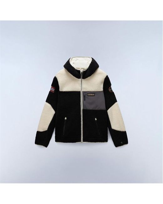 Napapijri Black Yupik Full Zip Fleece Hoodie for men
