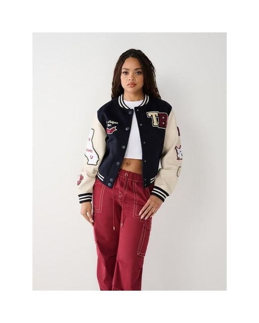 True Religion Red Varsity Jacket