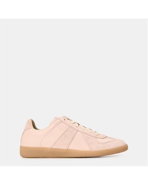 Maison Margiela Pink Replica Suede And Leather Sneakers