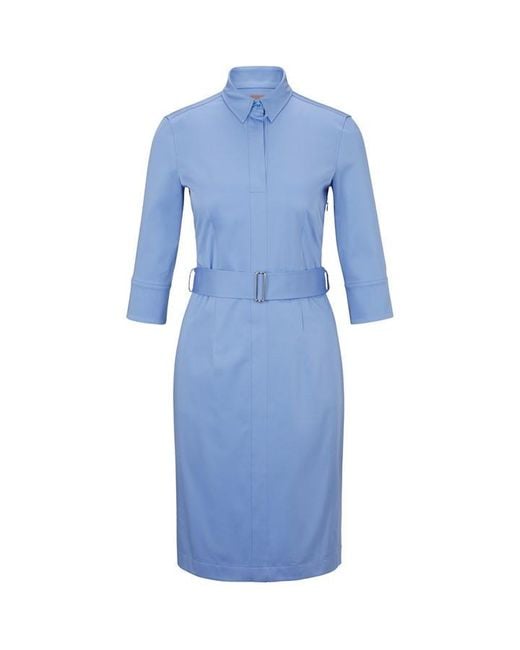 Boss Blue Daliri1 Wrap Dress
