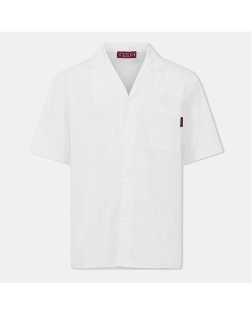 Gucci Blue Web Stripe Short Sleeved Shirt for men
