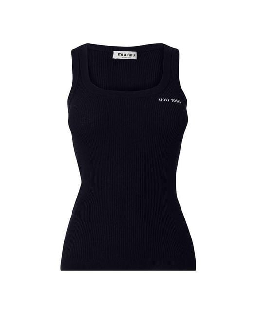 Miu Miu Blue Miu Rib Tank Ld64