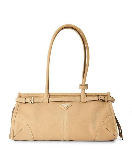 Prada Natural Bonnie Medium Nubuck Leather Handbag