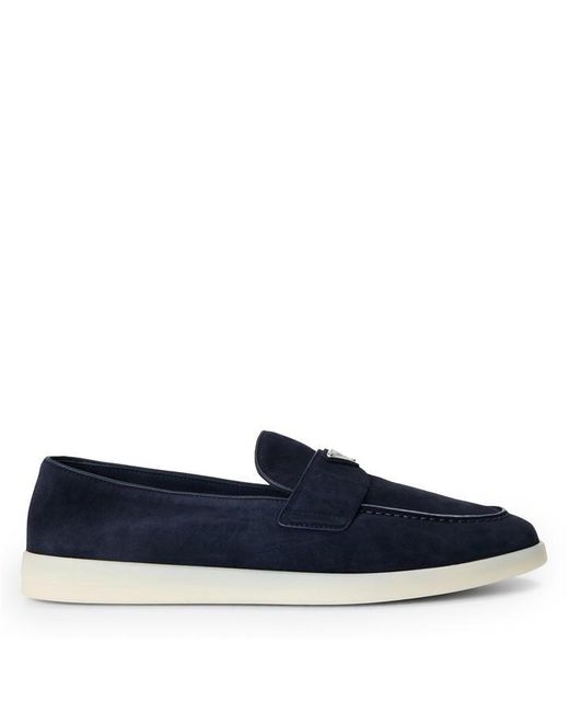 Prada Blue Suede Loafers for men