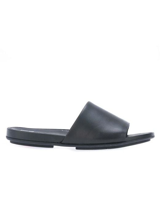 Fitflop Blue Womenss Fit Flop Gracie Leather Slide Sandals